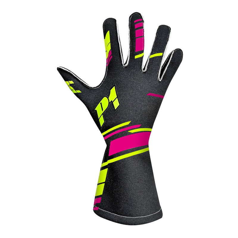 P1 Speed Gloves, Black & Fuchsia (FIA 8856-2018)