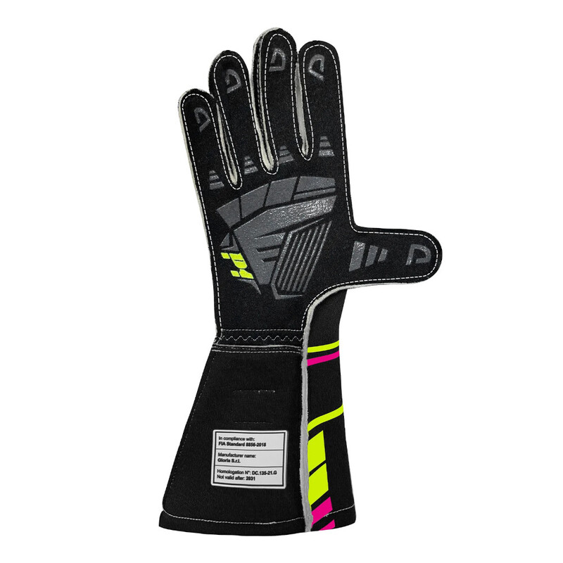 P1 Speed Gloves, Black & Fuchsia (FIA 8856-2018)
