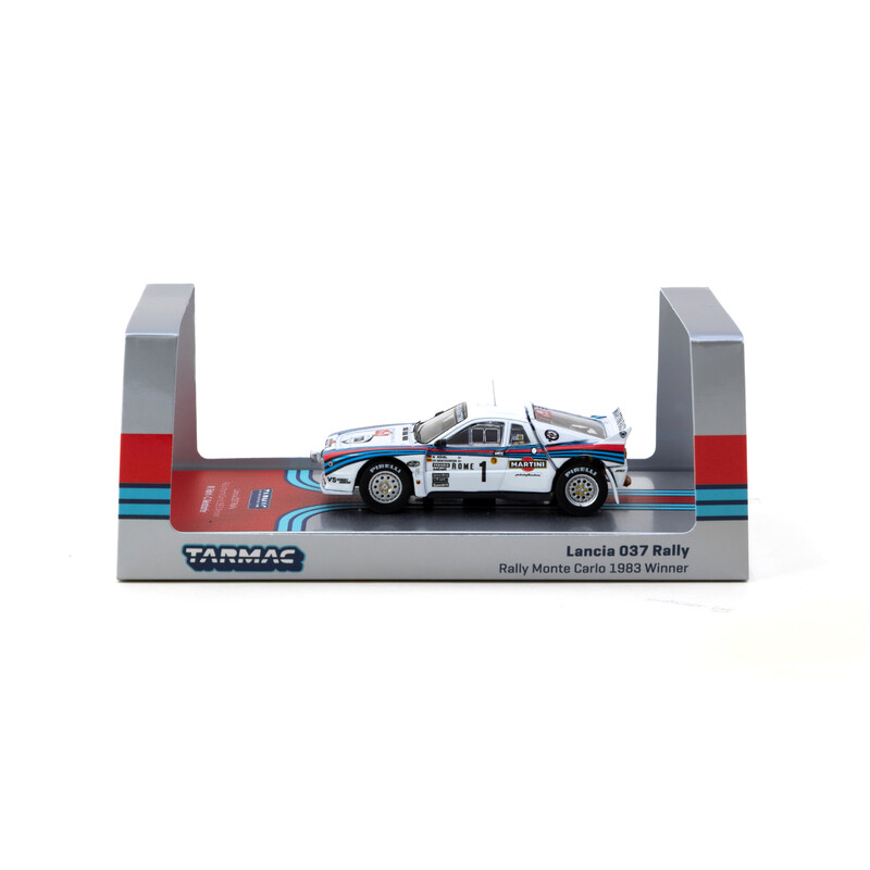 Tarmac Works 1/64 - Lancia 037 Rally - Monte Carlo 1983 Winner - W. Rohrl / C. Geistdorfer