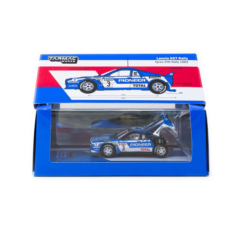 Tarmac Works 1/64 - Lancia 037 Rally - Ypres 24 Hours Rally 1983 - J.C. Andruet / F. Sappey