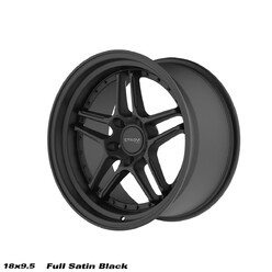 Ström DS-05 18x9.5" 5x120 ET15, Full Satin Black, Black Rivets