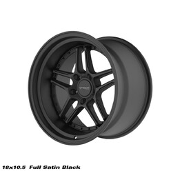 Ström DS-05 18x10.5" 5x120 ET10, Full Satin Black, Black Rivets
