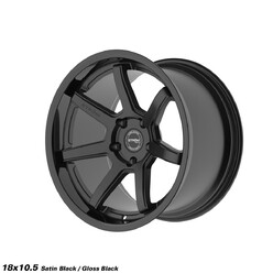 Ström DS-15 18x10.5" 5x114.3 ET10, Gloss Black & Satin Face