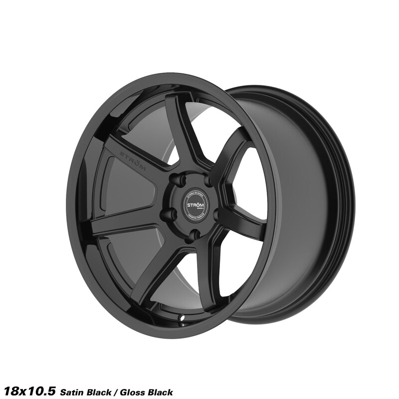 Ström DS-15 18x10.5" 5x114.3 ET10, Gloss Black & Satin Face