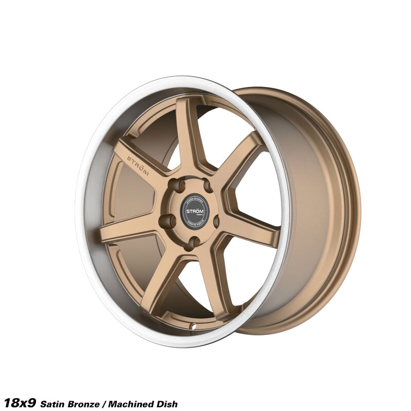 Ström DS-15 18x9" 5x114.3 ET30, Satin Bronze, Polished Dish