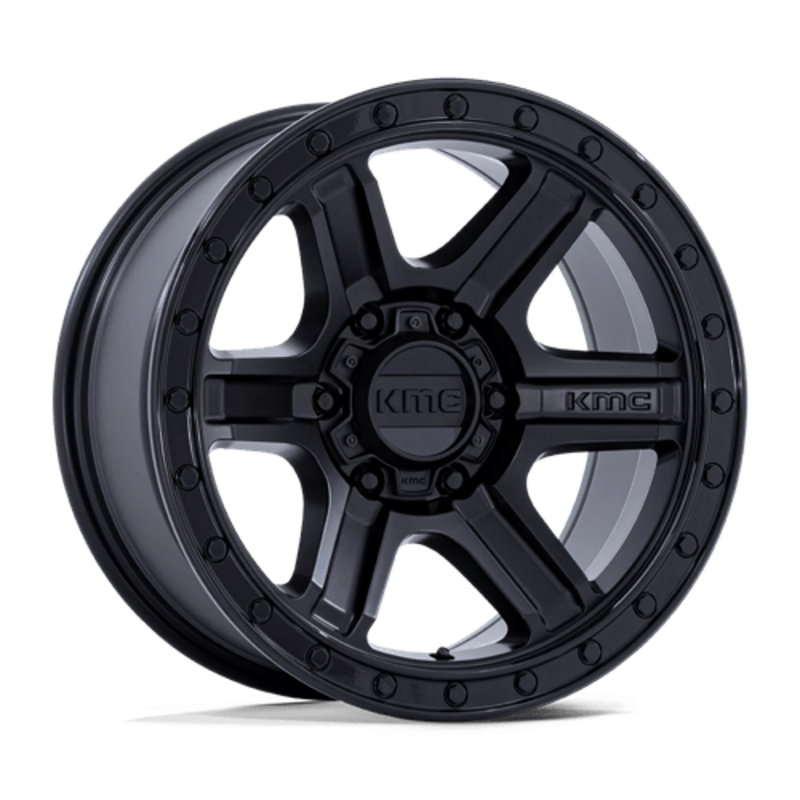 KMC KM551 Outrun 17x8.5" 6x139.7 ET18, Matte Black, Gloss Black Lip