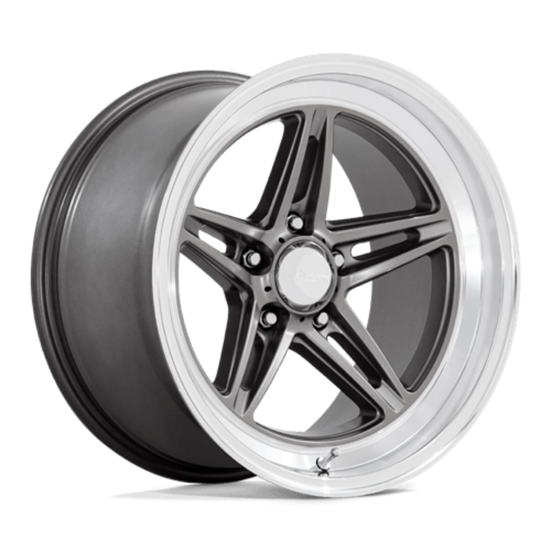 American Racing Vintage VN514 Groove 18x10" 5x120.65 ET0, Anthracite, Diamond Cut Lip