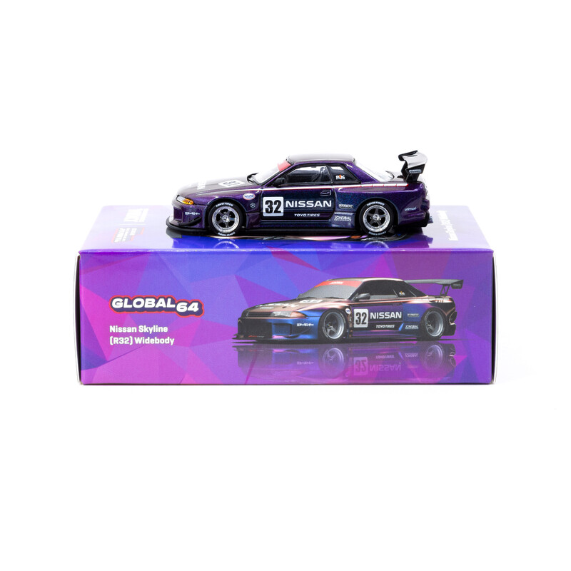 Tarmac Works 1/64 - Nissan Skyline (R32) Widebody - Midnight purple
