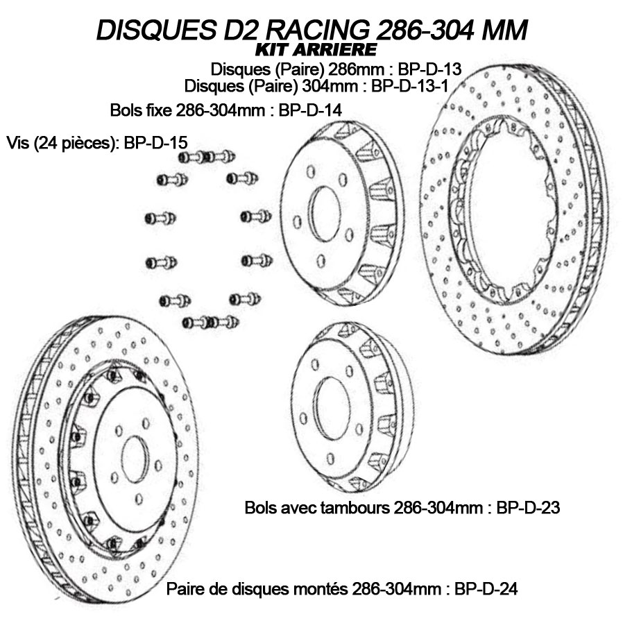 DISQUES D2 RACING 286-304mm