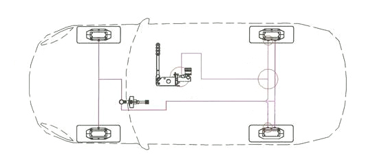 Schéma de montage frein à main hydraulique