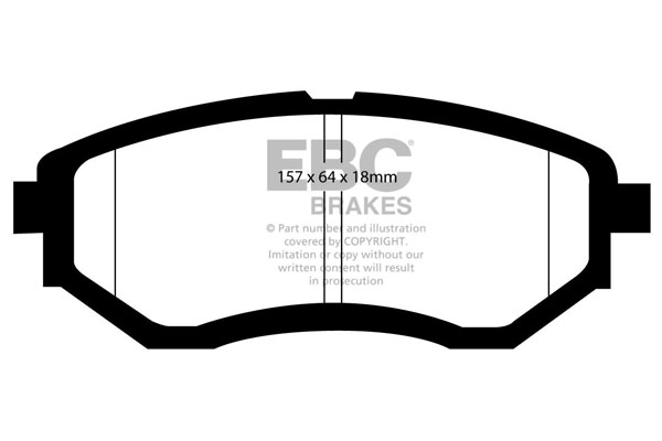 EBC Ultimax Front Brake Pads for Subaru Levorg 1.6 Turbo 170 2015 DP1583 