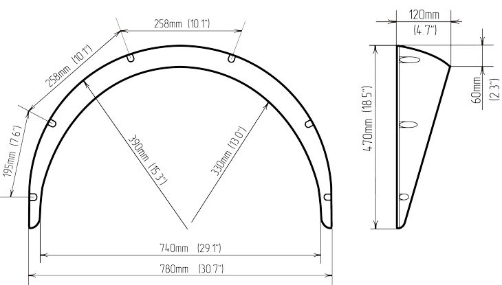 Classic Arch Extensions - 120 mm (Fender Flares)