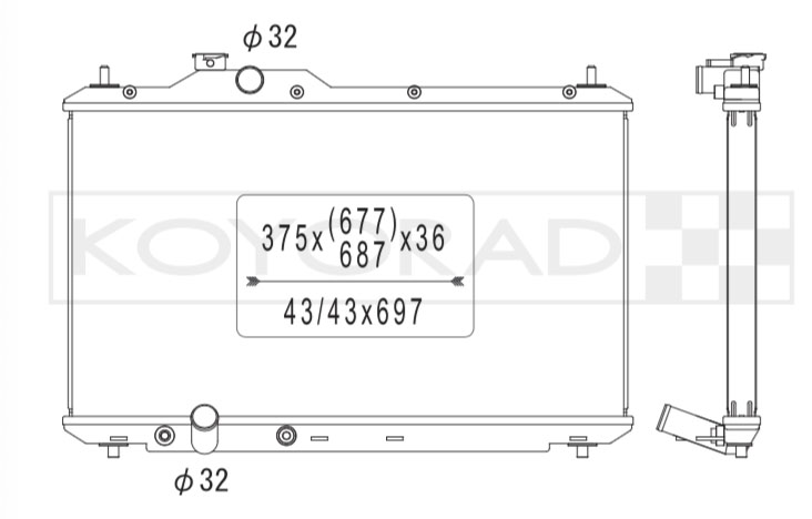 Koyorad Aluminium Radiator For Honda Civic Type R Fn2  06